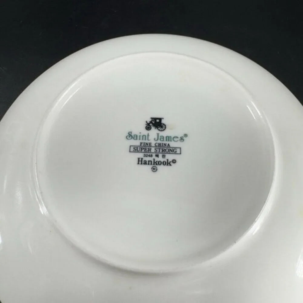 Saint James by Hankook Super‎ Strong Porcelain Dish Plate Set 2 Floral Pattern